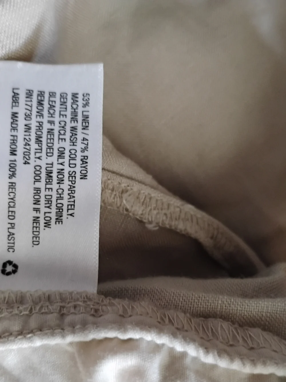 A New Day Women's Beige Drawstring Linen-Blend Pants Size M